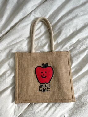 Muji NYC Red Apple Jute Tote